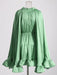 Chicever Women's Stylish Ruffled Mini Dress with High Neck, Spring 2024 Collection