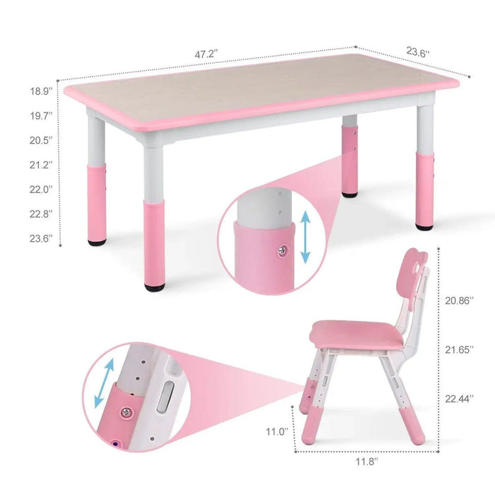 Ergonomic and Adjustable Kids Table and Chair Set for Safe Playtime