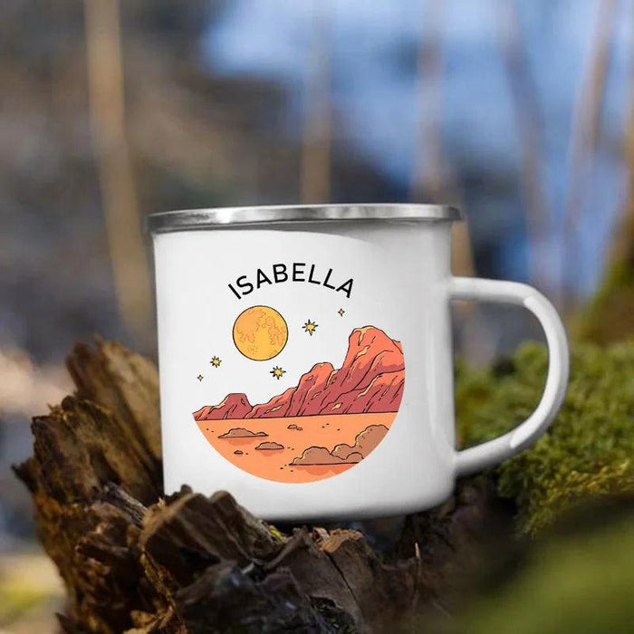 Customizable Enamel Camping Mugs for Memorable Outdoor Experiences - Personalized Coffee and Beer Cups