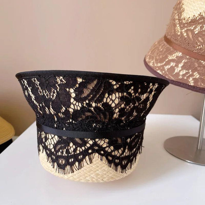 Japanese-Inspired Lace-Adorned Fisherman's Hat