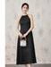 Chic Black Halterneck Sleeveless Summer Maxi Dress with Artistic Patchwork