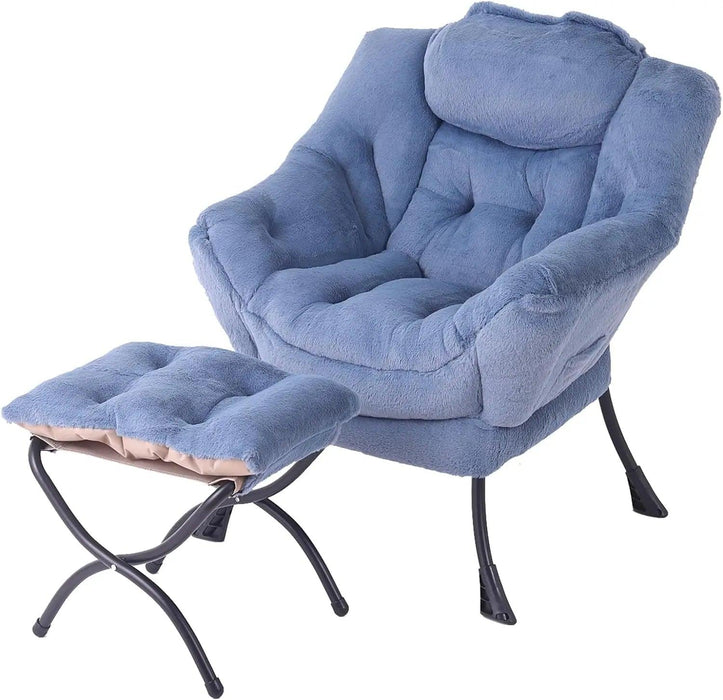 Elegant Lounge Chair Ensemble with Ottoman and Storage Compartment