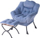 Elegant Lounge Chair Ensemble with Ottoman and Storage Compartment