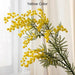 86cm Elegant Yellow Acacia Mimosa Faux Silk Floral Spray with 3 Flexible Stems - Ideal for Wedding and Event Decor