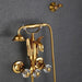 Luxurious Gold Swan Design Shower Faucet Set with Handheld Mixer Taps