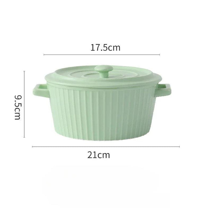 Elegant Heat-Insulating Ceramic Soup Bowl with Lid - Ideal for Ramen and Hearty Dishes