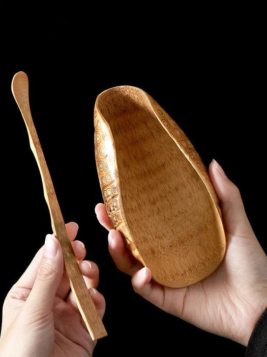 Handcrafted Bamboo Root Tea Spoon and Stick Set for Tea Enthusiasts