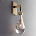 Elegant Nordic Copper Water Droplet Crystal LED Wall Sconce - Modern Lighting Fixture