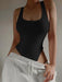 Chic Off-Shoulder White Ribbed Sports Bodysuit for Women - Trendy Streetwear Tank Catsuit