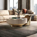 Sophisticated Round Coffee Table with Hidden Storage and Chic Design