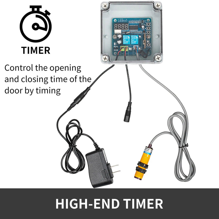 Automated Poultry Coop Door System with Infrared Safety and Timer Control