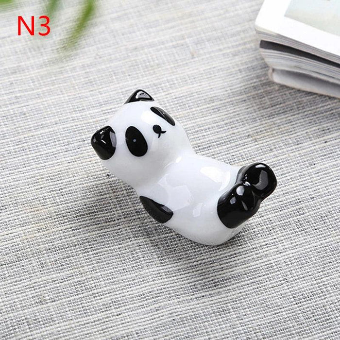 Cute Panda Ceramic Chopsticks Holder - Whimsical Tableware for Chinese & Japanese Dining