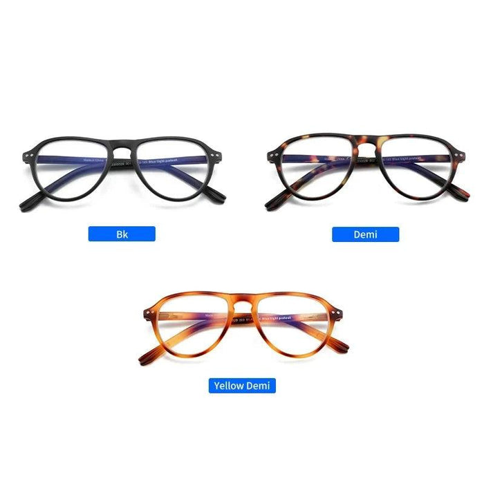 Retro Blue Light Blocking Pilot Glasses: Stylish Eyewear for Men and Women