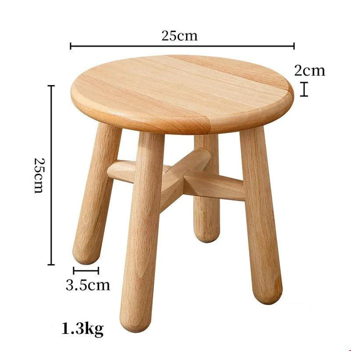 Rustic Kids' Round Wooden Bench - Stylish Multi-Use Stool for Home Decor