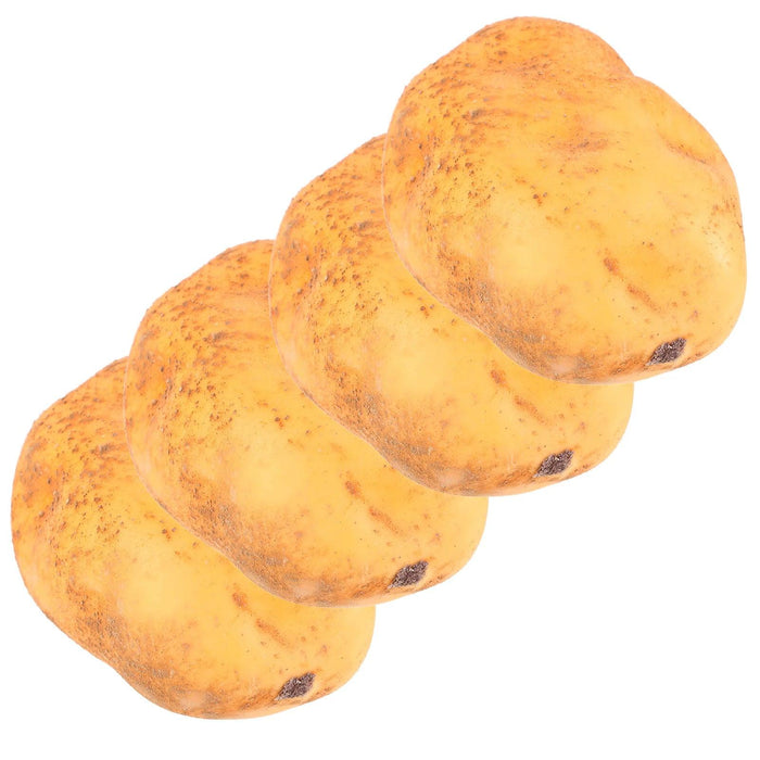 Set of 4 Realistic Foam Potato Replicas for Home Decor and Learning Activities