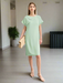 Amii Chic Asymmetrical Summer Chiffon Dress with Pleated Neckline and Breezy Short Sleeves