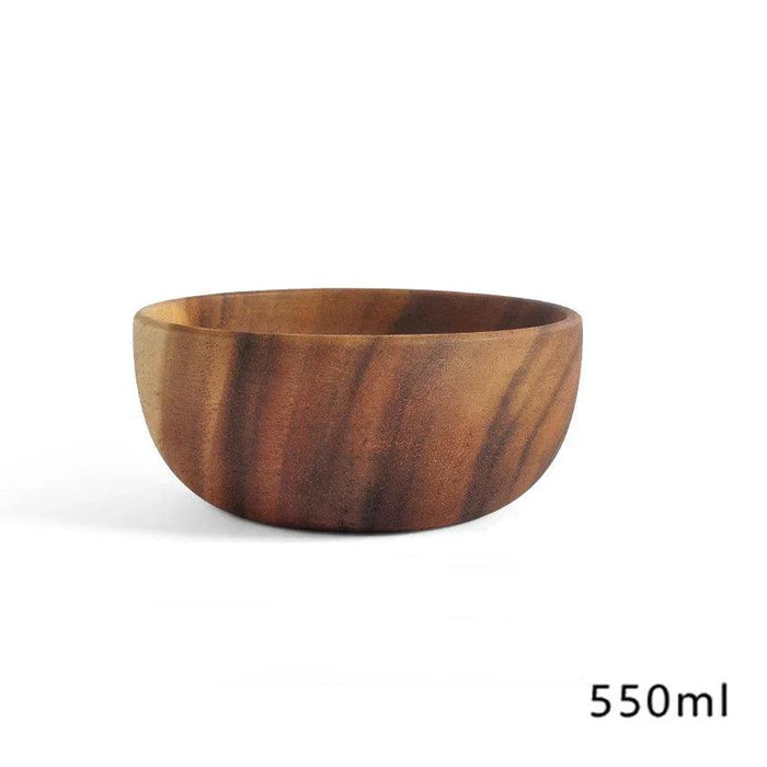 Large Eco-Friendly Acacia Wood Bowl Set for Salads and Fruits - Stylish Serving Solution