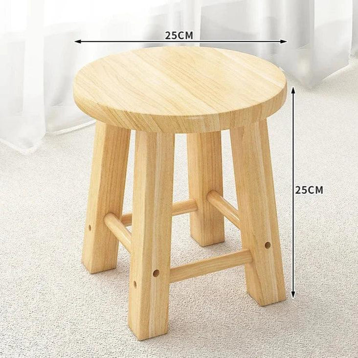 Rustic Kids' Round Wooden Bench - Stylish Multi-Use Stool for Home Decor