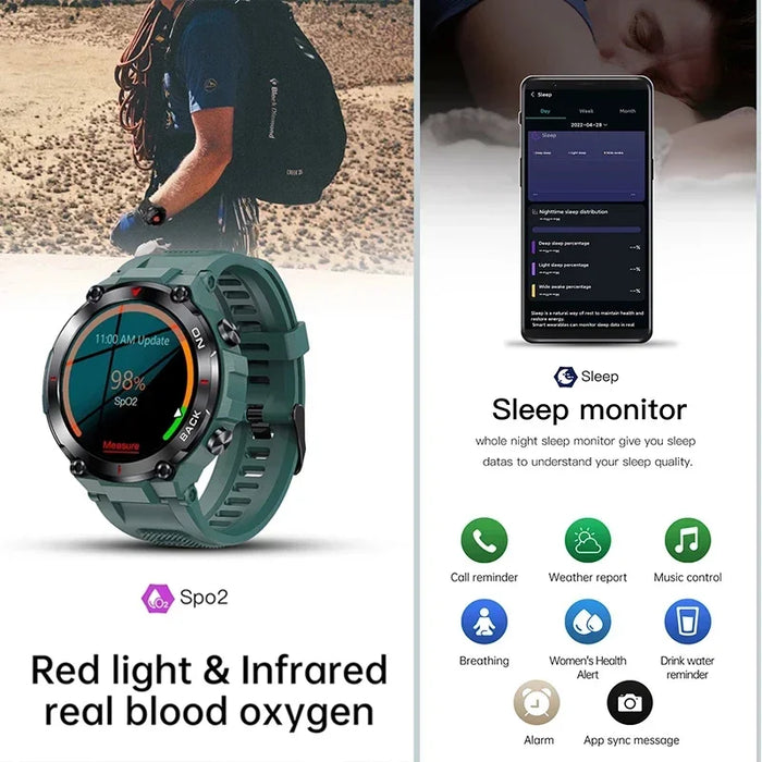 Waterproof GPS Smartwatch with Tracking for Men - Long Battery Life