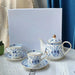 Elegant Blue and White Japanese Porcelain Tea and Coffee Collection