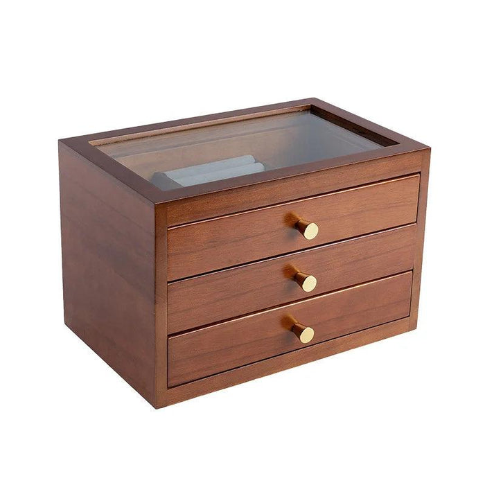 Artisan Crafted Wooden Jewelry and Makeup Storage Chest - Timeless Elegance for Women