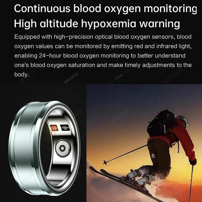 Titanium Smart Health Tracking Ring with Waterproof Capabilities