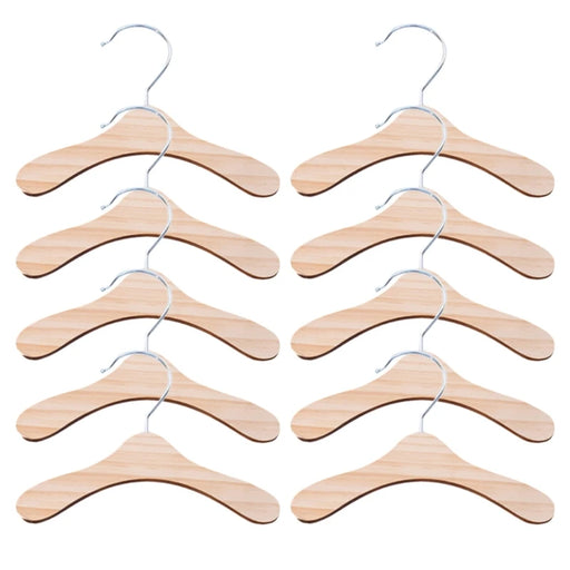 10-Piece Wooden Dog Clothing Hangers - Sturdy and Lightweight Pet Apparel Organizers