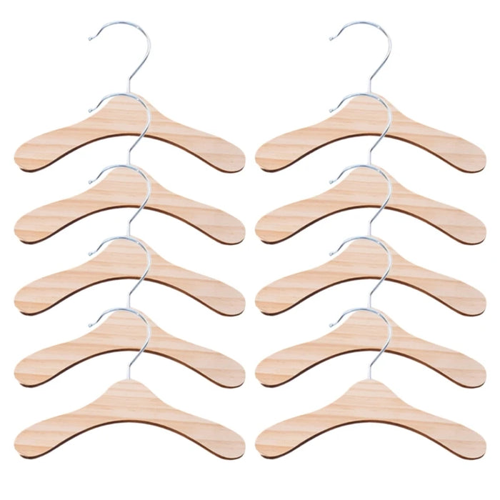 10-Pack Wooden Pet Clothing Hangers - Durable and Portable Dog Apparel Racks