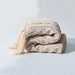 Charming Chenille Knit Throw Blanket with Delightful Pompoms - Cozy Elegance for Your Living Space