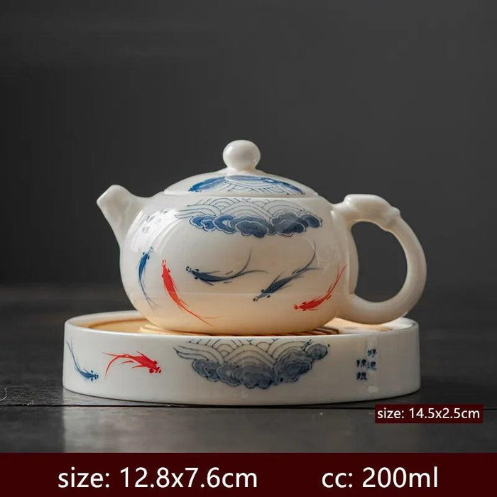 Handcrafted Xishi Elegance: Artisan Teapot Set with Fine Mesh Filter