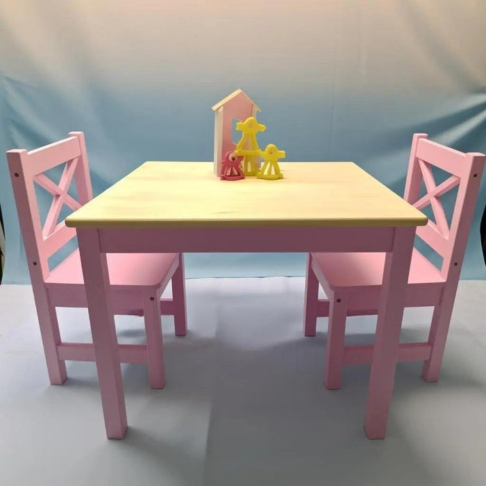 Charming Pink Wooden Table and Chair Set for Girls Aged 2-8 - Safe and Durable Design