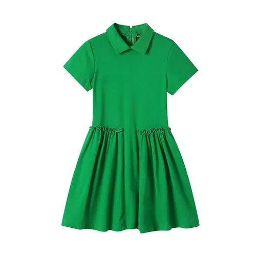 Charming Summer Ruffle Flare Dresses for Girls - Stylish Casual Uniforms