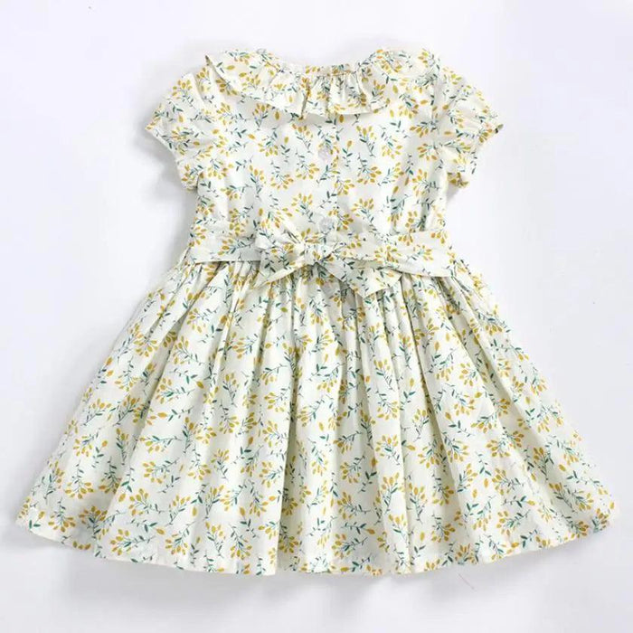 Adorable Floral Smocked Dress for Toddler Girls - Crafted with Love in Spanish Boutique Style A1335