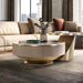 Sophisticated Round Coffee Table with Hidden Storage and Chic Design