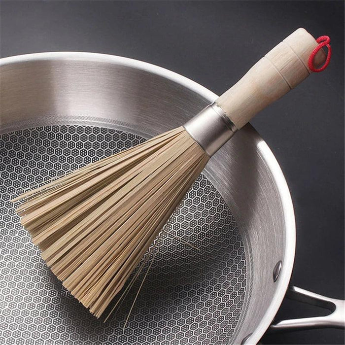 Bamboo Wok and Pot Brush Set - Eco-Friendly Kitchen Cleaning Essentials