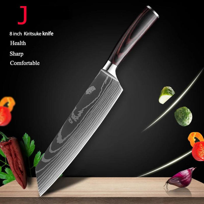 Exquisite Damascus Steel Chef Knife Collection - 1-10Pcs Japanese Santoku and Utility Knives for Culinary Excellence