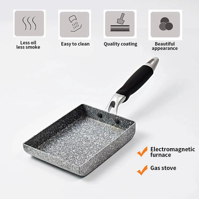 Japanese Medical Stone Omelette Pan - Non-Stick Cooking Essential for Eggs and Pancakes