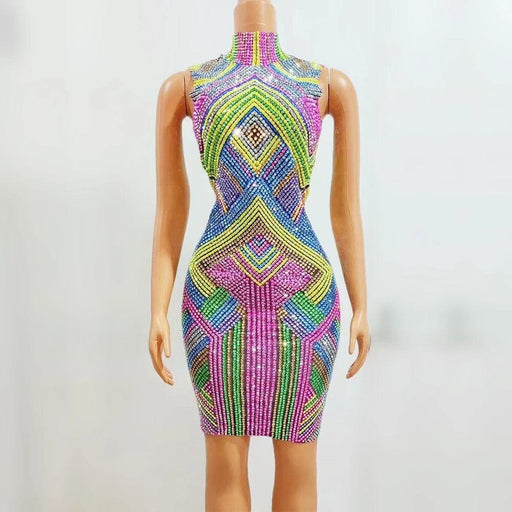 Radiant Nightlife Diamond Sheath Dress: Dazzle in Every Moment