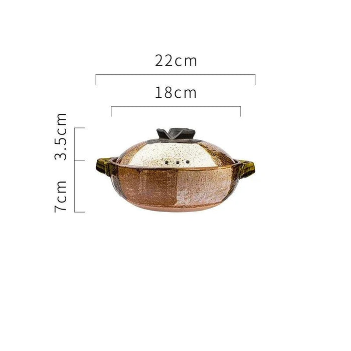 Elegant Tri-Section Japanese Clay Casserole: Perfect for High-Heat Culinary Creations