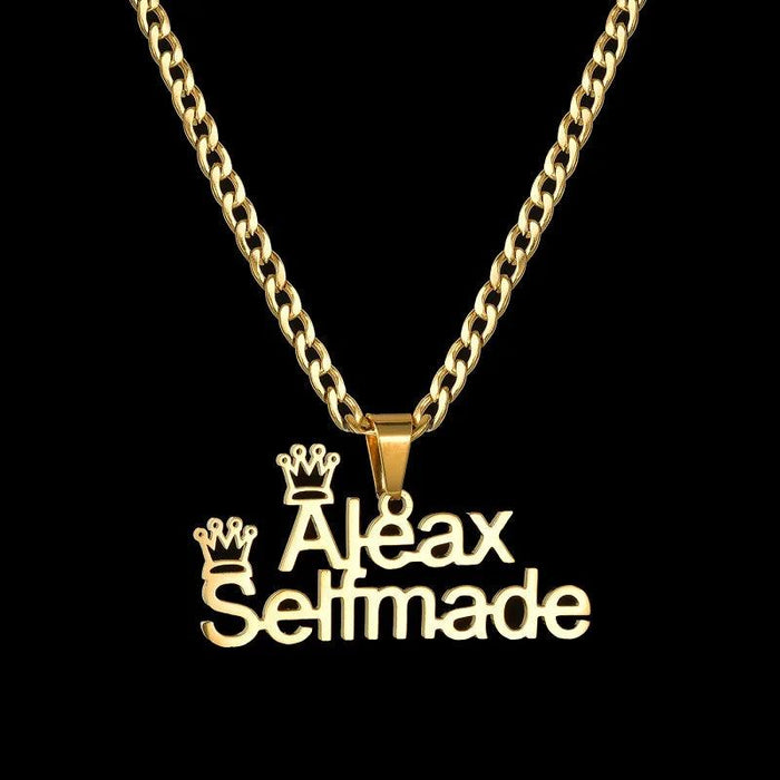 Personalized Unisex Stainless Steel Name Necklace with Chunky Chain