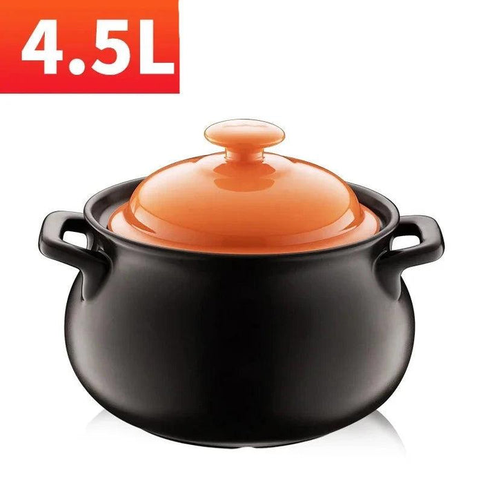 6L Traditional Chinese Clay Casserole Pot for Gas Stove Cooking - Authentic Stew Experience