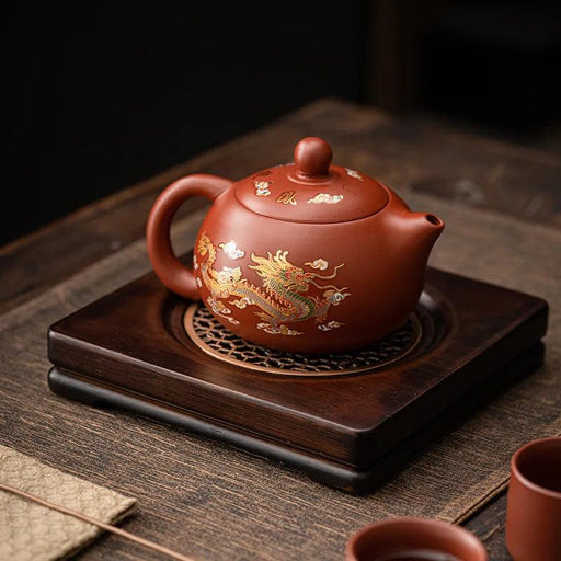 Magical Color-Changing Purple Clay Teapot and Cup Set for Kung Fu Tea Ceremonies