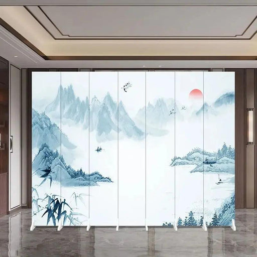 Versatile Mobile Folding Chinese Partition Screen for Hotels and Offices - Dual-Sided Conference Divider