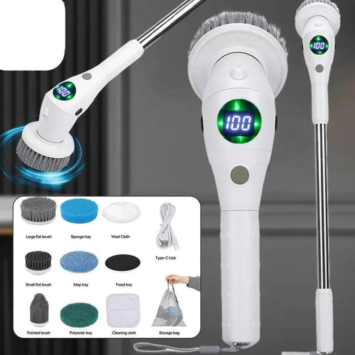 Ultimate Electric Scrubber System with Adjustable Speed and LED Illumination - Comprehensive Home Cleaning Solution