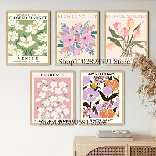 Charming Vintage Floral Wall Art - Elegant Poster for Home, Bedroom, Bar, Cafe Decor