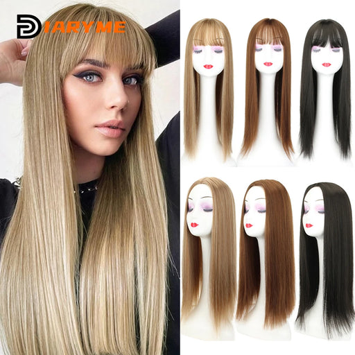 Seamless Clip-In Bangs Hair Topper for White Hair - Invisible Coverage Solution