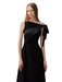 Sleeveless Party Dress with Asymmetrical Neckline and Unique Spliced Design for Women - Timeless Solid Color Evening Dress