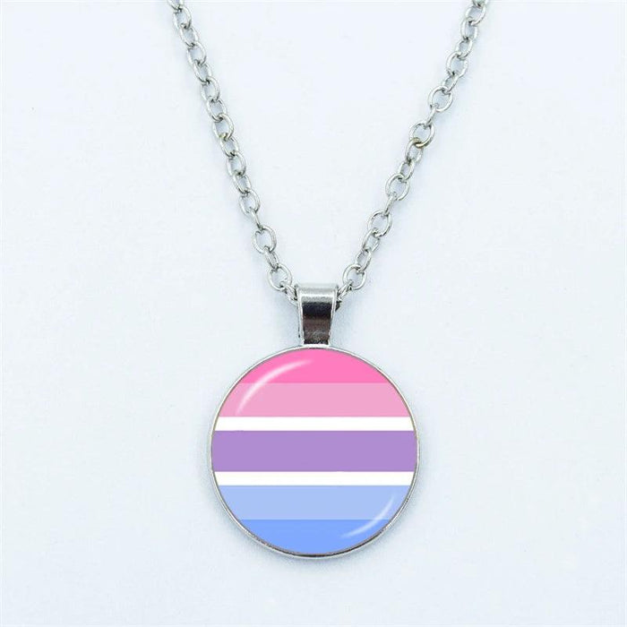 Vibrant Customizable Rainbow Glass Pendant Necklace for Love and Pride Celebration