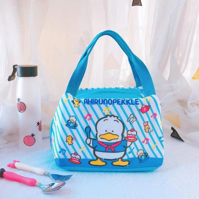 Sanrio Character Cozy Lunch Bag - Cute Insulated Tote Featuring Keroppi, My Melody & Badtz Maru for School and Office