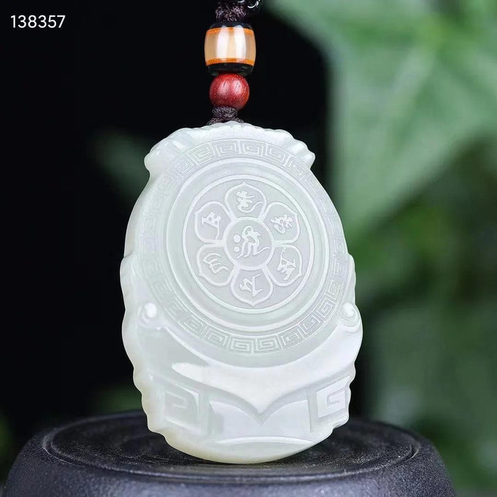 Natural White Hetian Jade Guanyin Pendant Necklace for Peace and Prosperity